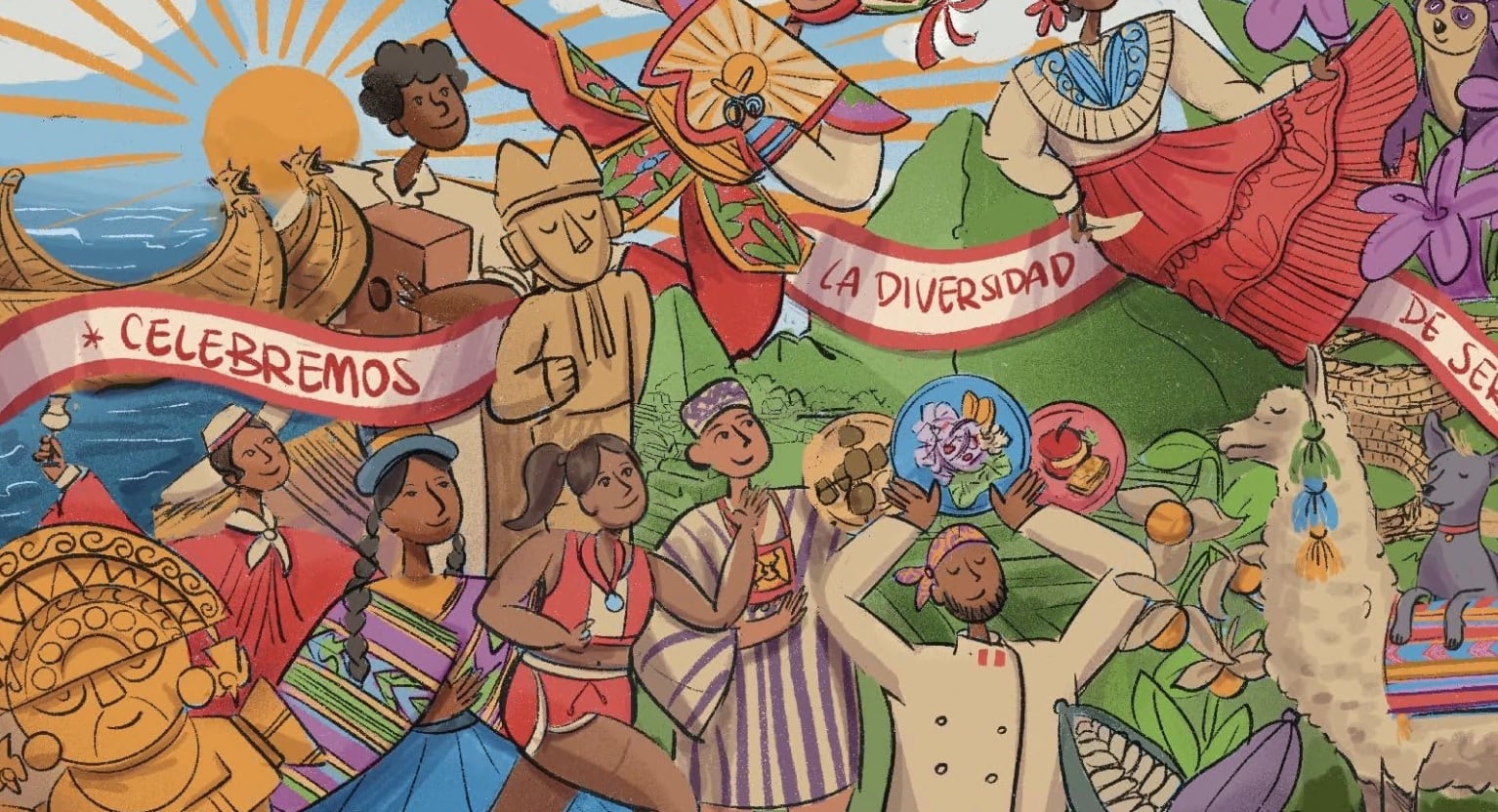Mural plasma algunos de los motivos que generan orgullo de ser peruanos, destaca Marca Perú. (Compos. Isabel Medina / Trome).