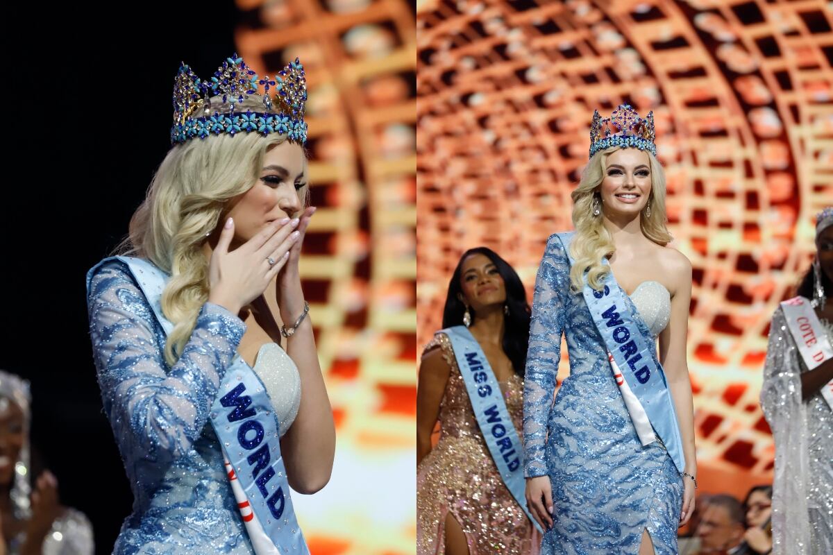 Karolina Bielawska durante su coronación en el Miss Mundo 2021. (Foto: EFE).