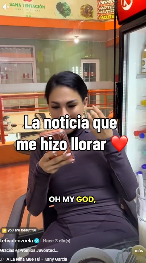Tefi Valenzuela recibe nominación a Premios Juventud 2026.