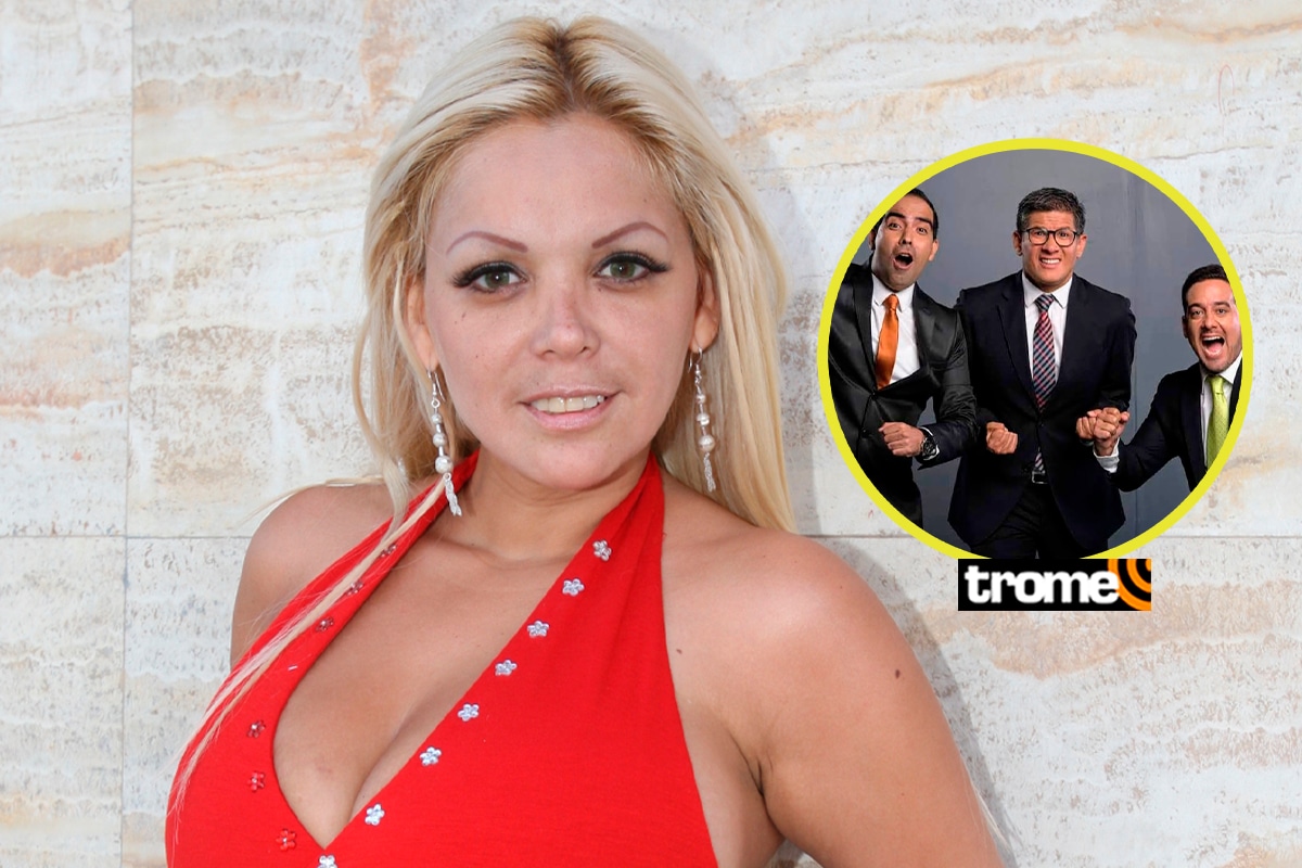 Shirley Cherres 'tira dedo' a periodista de América TV. Foto: Trome.