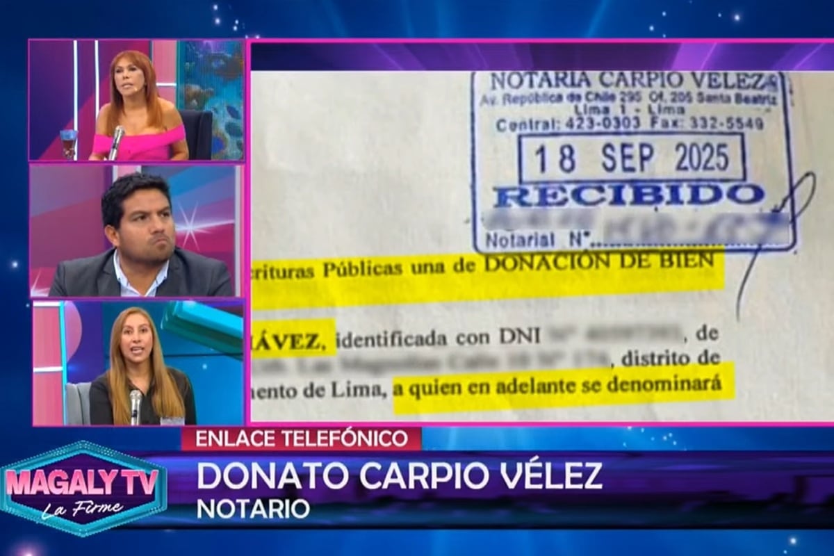 El notario Donato Carpio Vélez señala como "falsificado" sello que avalaría la donación del vehículo de Marisel Linares a Adrián Villar.