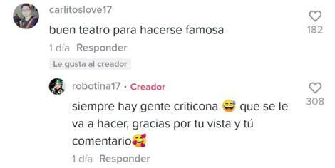 Robotina cuadra a seguidor que la acusó de usar a Robotín por fama