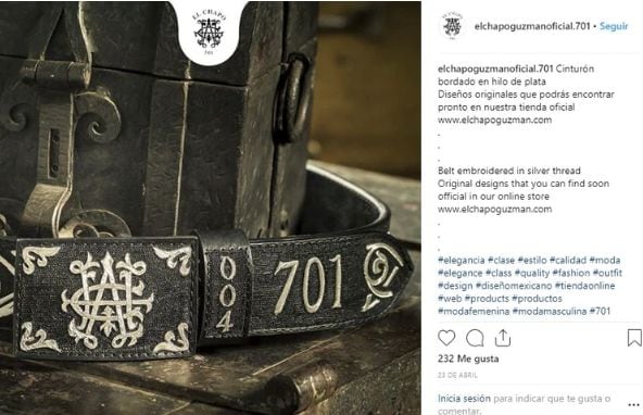 La hija de "El Chapo" lanzó una linea de ropa y accesorios inspirado en el narcotraficante (Foto: Instagram)