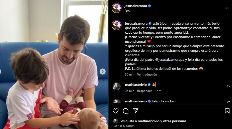 Jesús Alzamora en el Día del padre. (Foto: @jesusalzamora).