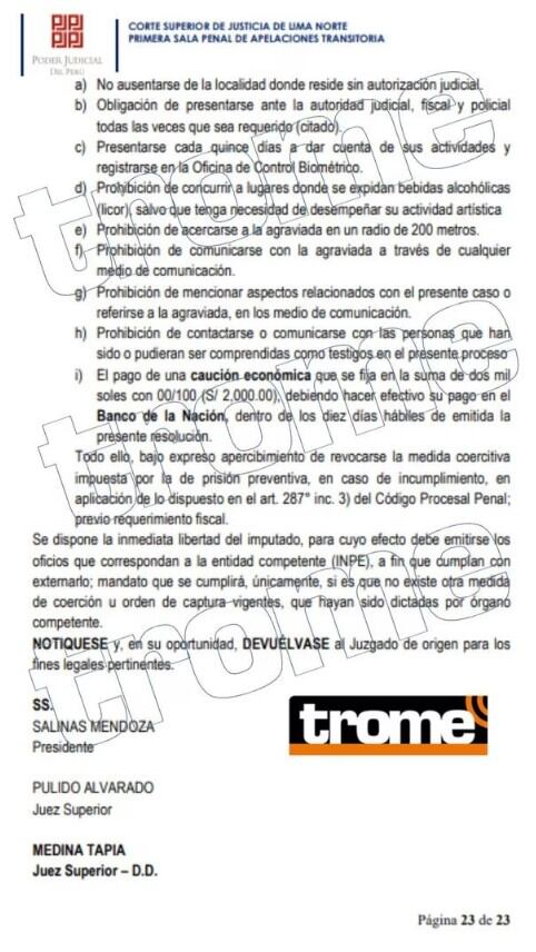 Documento conseguido por 'Trome' | Imagen captura de 'Trome'