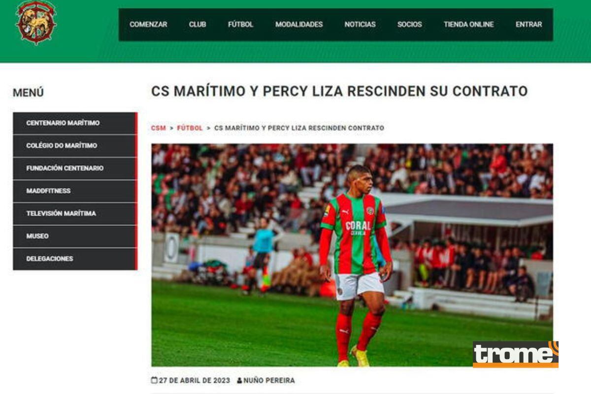 Club Marítimo oficializó la salida del peruano Percy Liza (@MaritimoMadeira)