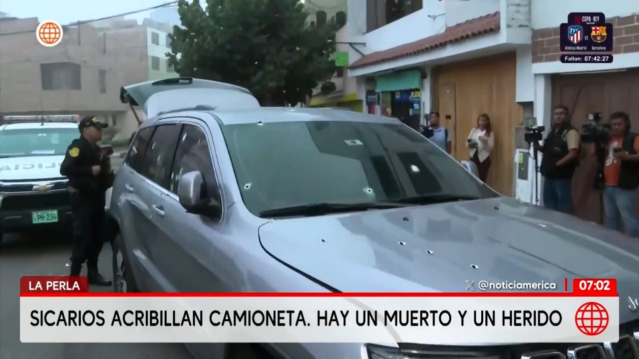 Un muerto y un herido dejó el ataque a balazos contra una camioneta en el distrito de La Perla, en el Callao | Captura América Noticias