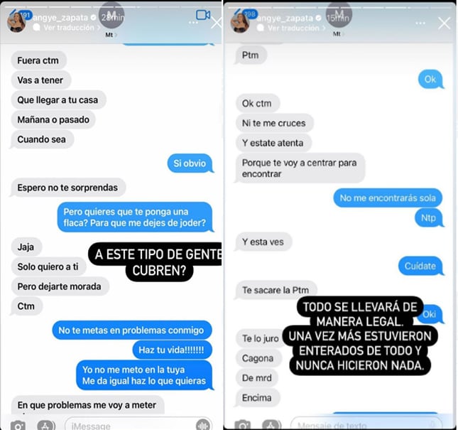 Angye Zapata mostró fuertes chats.