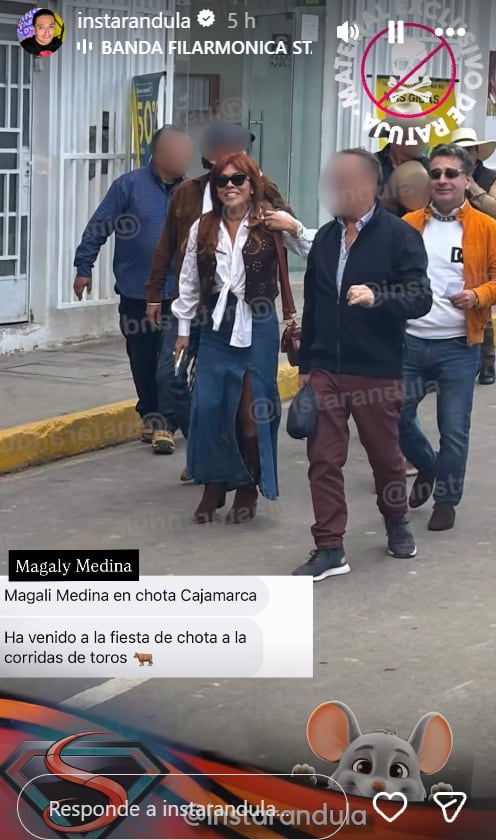 Magaly Medina es captada caminando por las calles de Chota.