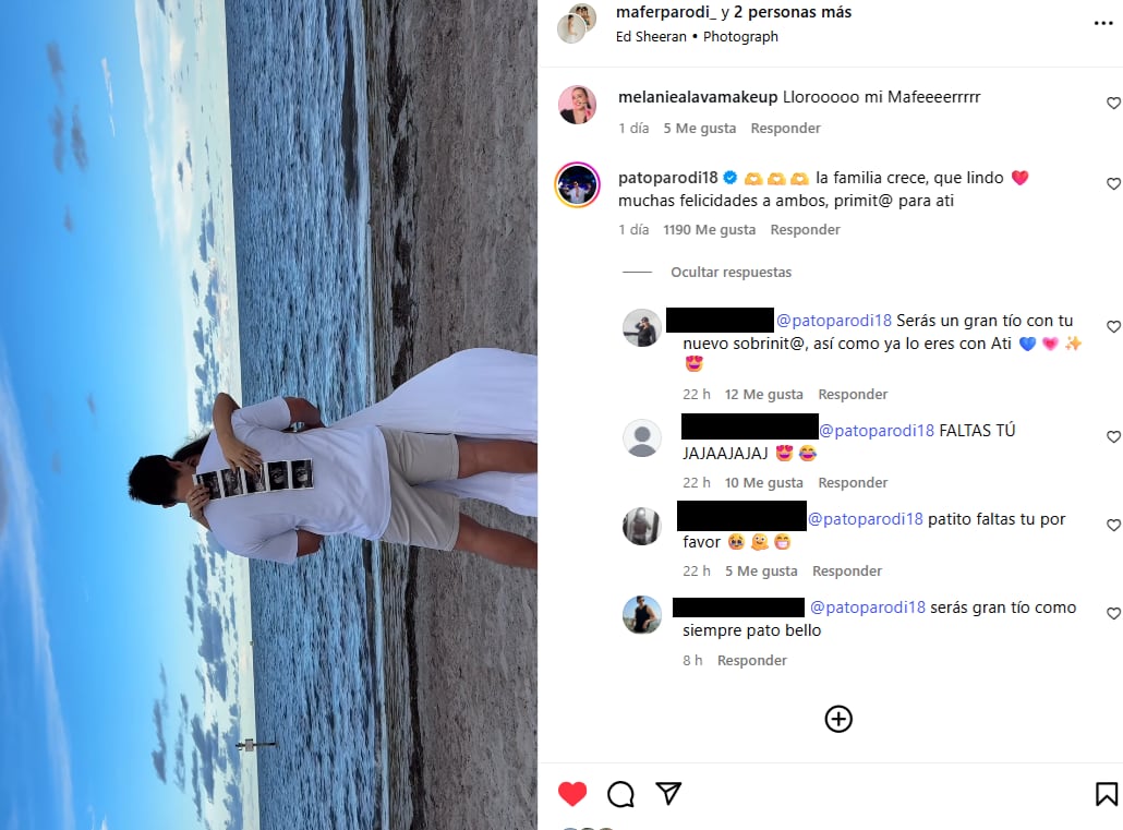 Mafer Parodi, hermana de Patricio Parodi, anuncia que será mamá por primera vez.