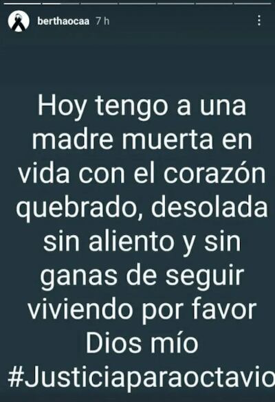 Bertha Ocaña cuenta los dramáticos momentos que atraviesa su familia tras la muerte del actor. (Foto: ( Foto: Instagram /berthaocaa).