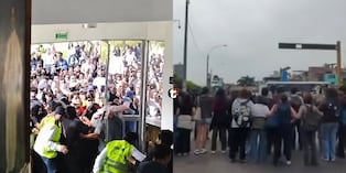 Estudiantes de la PUCP ingresaron a la fuerza al rectorado y bloquearon la avenida Universitaria.