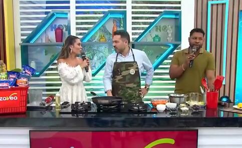 Giacomo Bocchio en el set de América Hoy