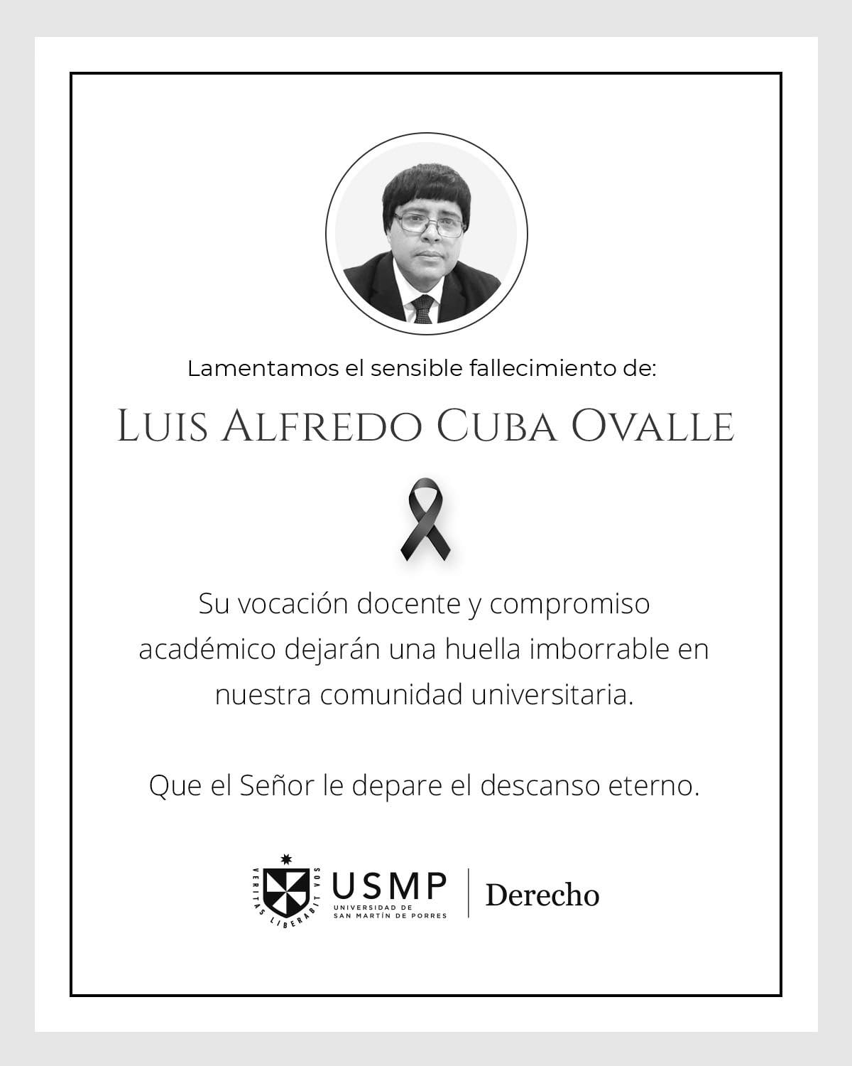 Diversas instituciones despidieron a Luis Cuba Ovalle.