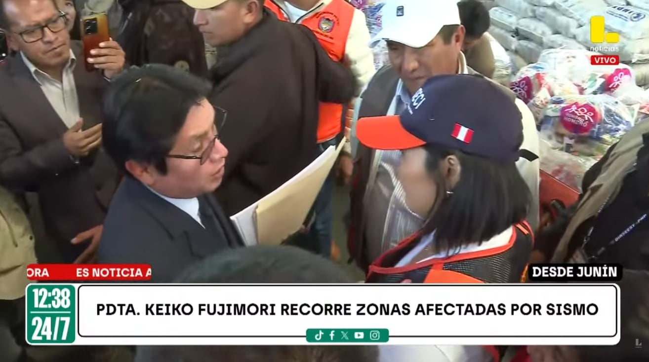 Keiko recorre zonas afectadas tras sismo en Junín.