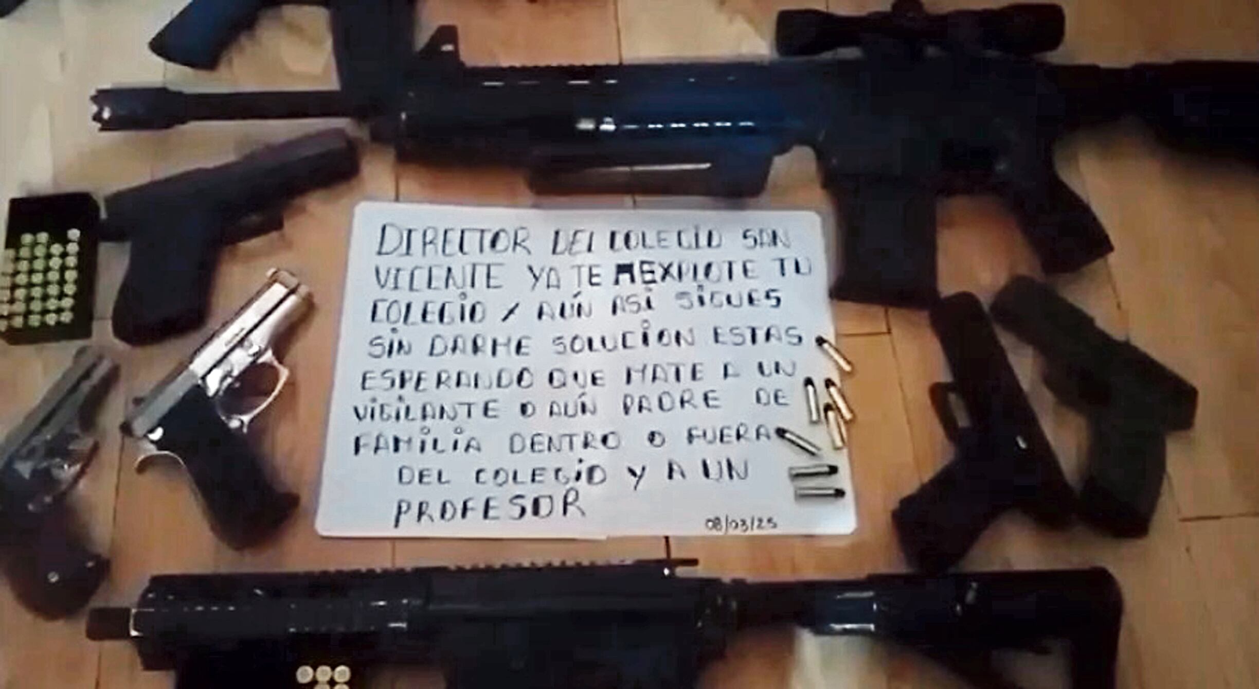 Mensaje de extorsionadores