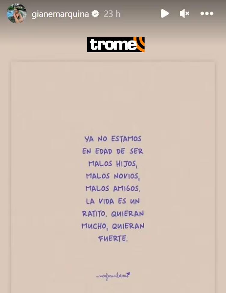 Gianella envía indirecta a Samahara Lobatón.