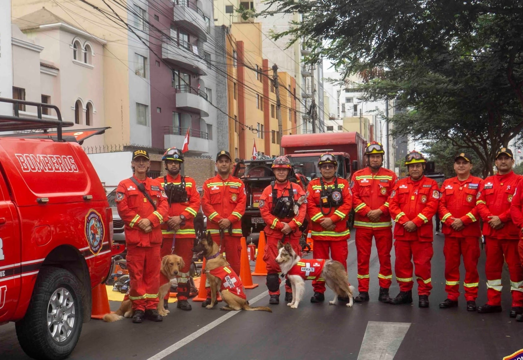 Bomberos del Equipo USAR listos para prestar auxilio en Colombia. (USAR Perú-CGBVP)