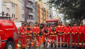 Terremoto en Colombia: Bomberos del equipo USAR y la perrita Kayra listos para apoyar en la búsqueda y rescate de víctimas