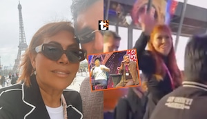 Magaly se roba el show en la presentación de Jorge Luna y Ricardo Mendoza en la Torre Eiffel