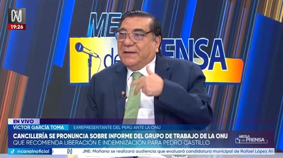 Víctor García Toma detalla los impedimentos para liberar a Pedro Castillo, y las consecuencias que afrontaría José María Balcázar si las vulnera (Foto: Captura Canal N)