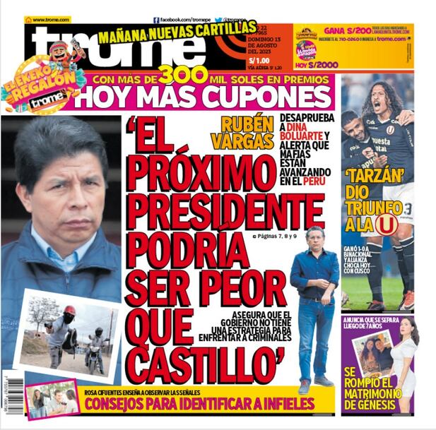 'EL PRÓXIMO PRESIDENTE PODRÍA SER PEOR QUE CASTILLO'
