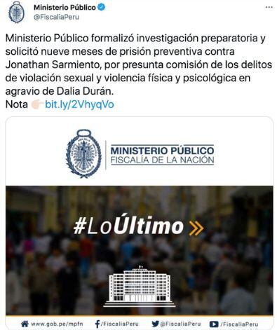 Ministerio Público solicitó 9 meses de prisión preventiva contra John Kelvin. (Twitter)