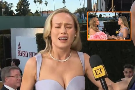 Globos de Oro 2024: Brie Larson llora al ver por primera vez a Jennifer Lopez en la alfombra roja