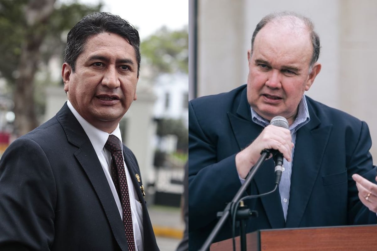 Marisol Pérez Tello le dice matón a López Aliaga y cobarde a Vladimir Cerrón. (Fotos: Andina y @photo.gec)