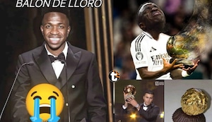 Vinícius Jr. se quedó sin el Balón de Oro 2024 y explotan los memes contra el brasileño