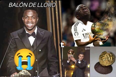 Vinícius Jr. se quedó sin el Balón de Oro 2024 y explotan los memes contra el brasileño