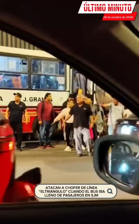 Atacan a chofer del bus de la empresa de transporte 'El Triángulo' en SJM.