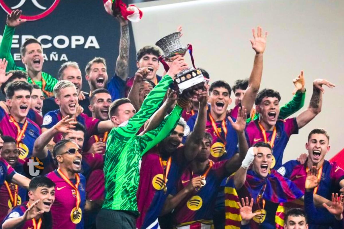 Barcelona festeja el primer título del 2025 ante Real Madrid (foto: AP)