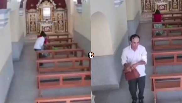 TROME | Sujeto roba cartera a mujer que rezaba en iglesia de Lambayeque. Video: ATV