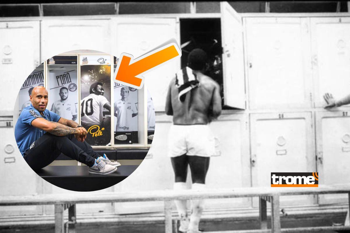 Hijo de pele posa junto a famoso armario que Santos FC pretende abrir (Foto: @diariolance)