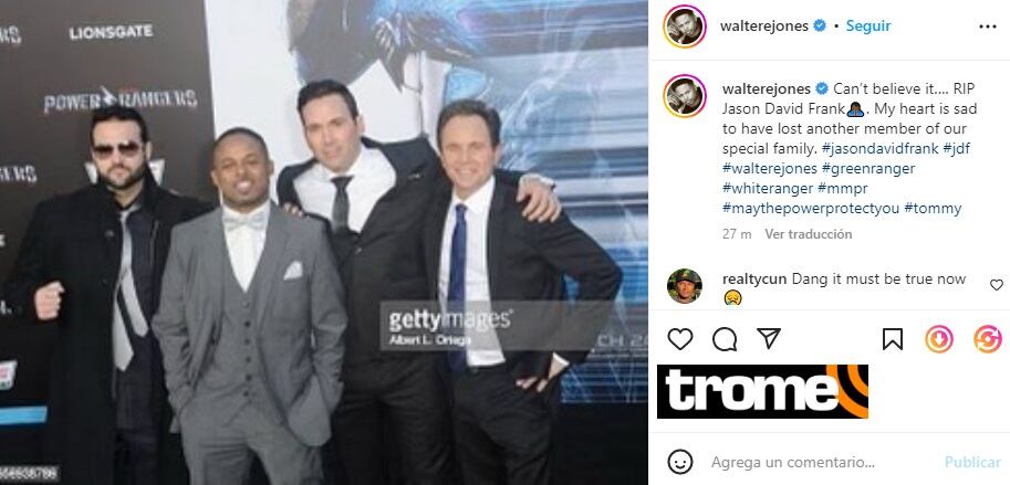 Power Ranger Verde falleció a sus 49 años.