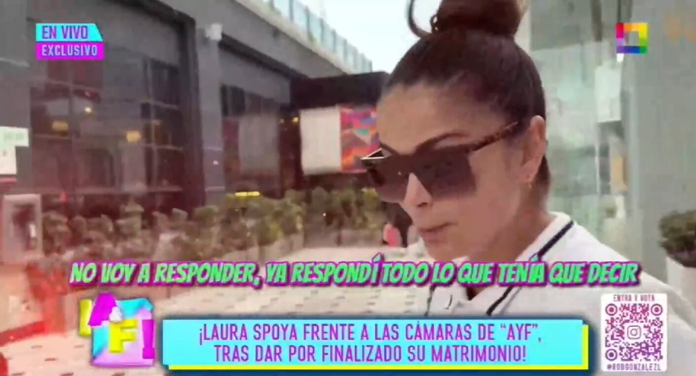 Laura Spoya frente a las cámaras de AYF tras anunciar separación de Brian Rullan.
