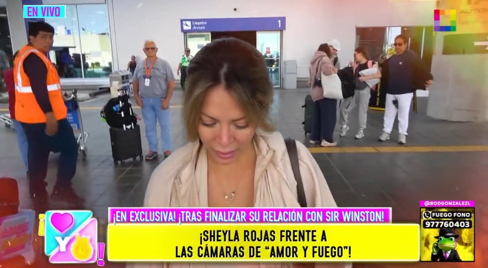 Sheyla Rojas guarda silencio absoluto sobre el fin de su relación con Sir Winston frente 'Amor y Fuego'.