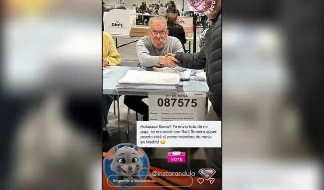 Raúl Romero fue miembro de mesa en Madrid. Foto: Instarándula