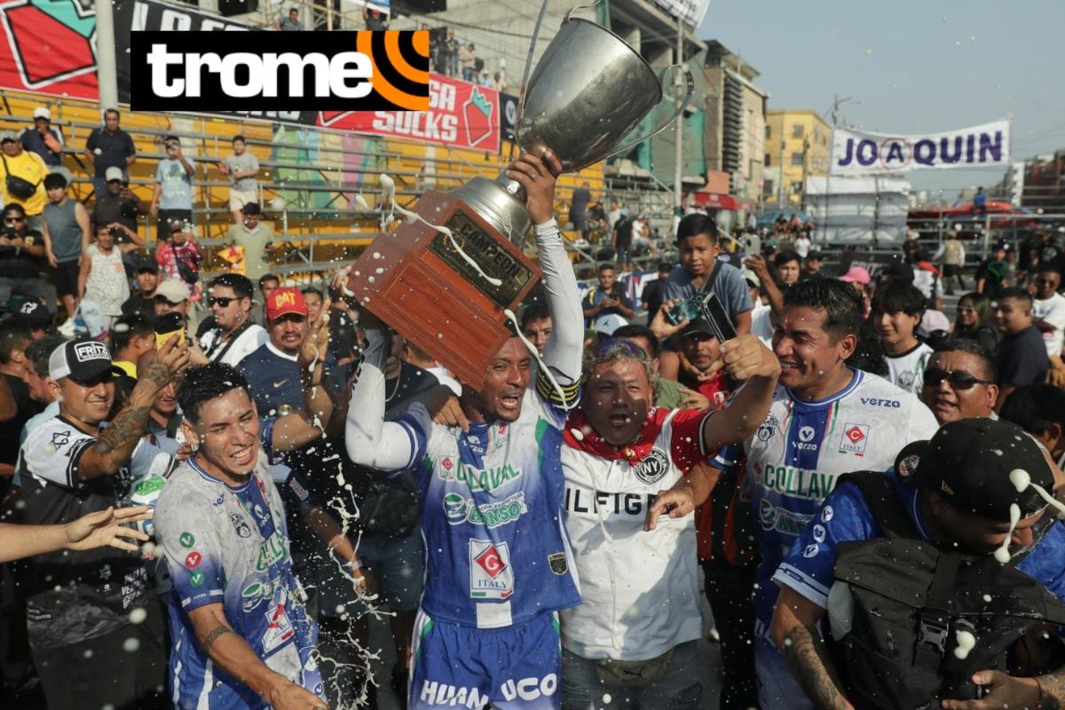 Collaval ganó e hinchas lo celebraron a lo grande en el jirón Parinacochas. Foto: Julio Reaño Mesones/Trome.