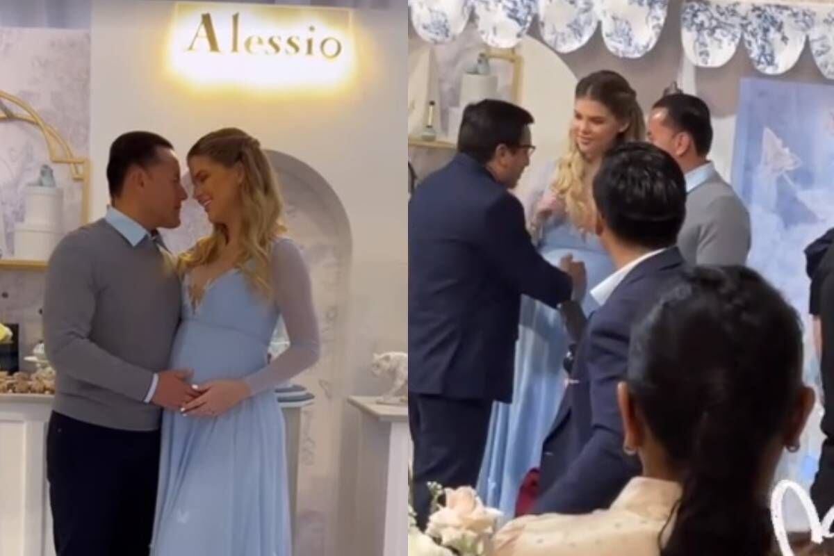 Brunella Horna y Richard Acuña celebraron la próxima llegada del pequeño Alessio. ( @richardacuna_)