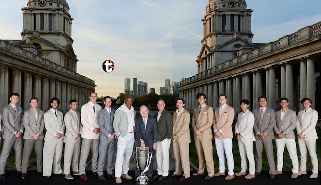 Ignacio Buse rodeado de los grandes del tenis en la Laver Cup