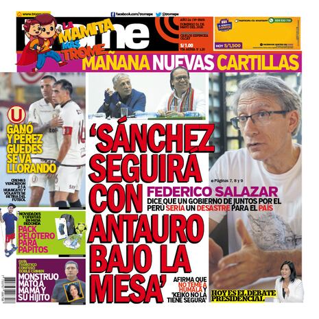 ‘SÁNCHEZ SEGUIRÁ CON ANTAURO BAJO LA MESA’