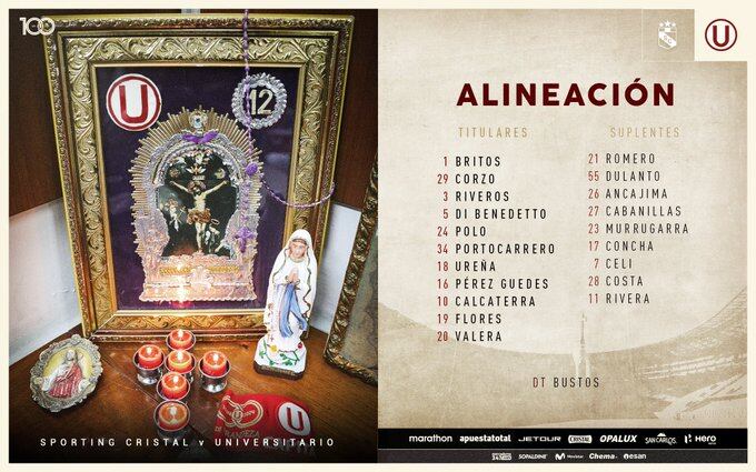 Fabián Bustos confirmó su once ante los celestes (@universitario)