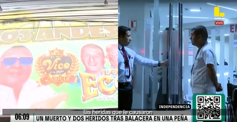 Dos sicarios hicieron hasta diez disparos contra la fachada de la pena Los Andes, ubicada en Independencia.