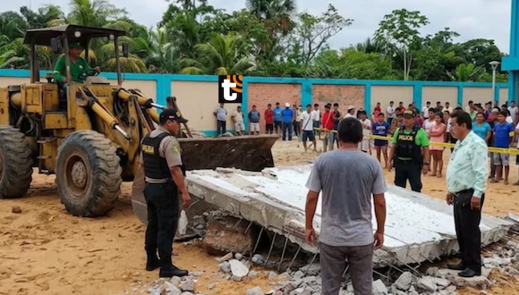 TROME - ¡Tragedia en Iquitos! Escolar muere tras colapso de un tanque de concreto en colegio