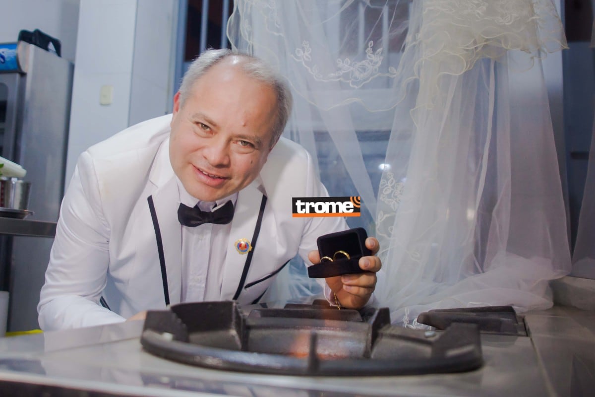 Chef emprendedor ‘se casó’ con su cocina. En acto simbólico selló su ‘compromiso’ con ella, dice que es feliz con su profesión y sale adelante con su emprendimiento. (Entrevista: Isabel Medina / Trome).