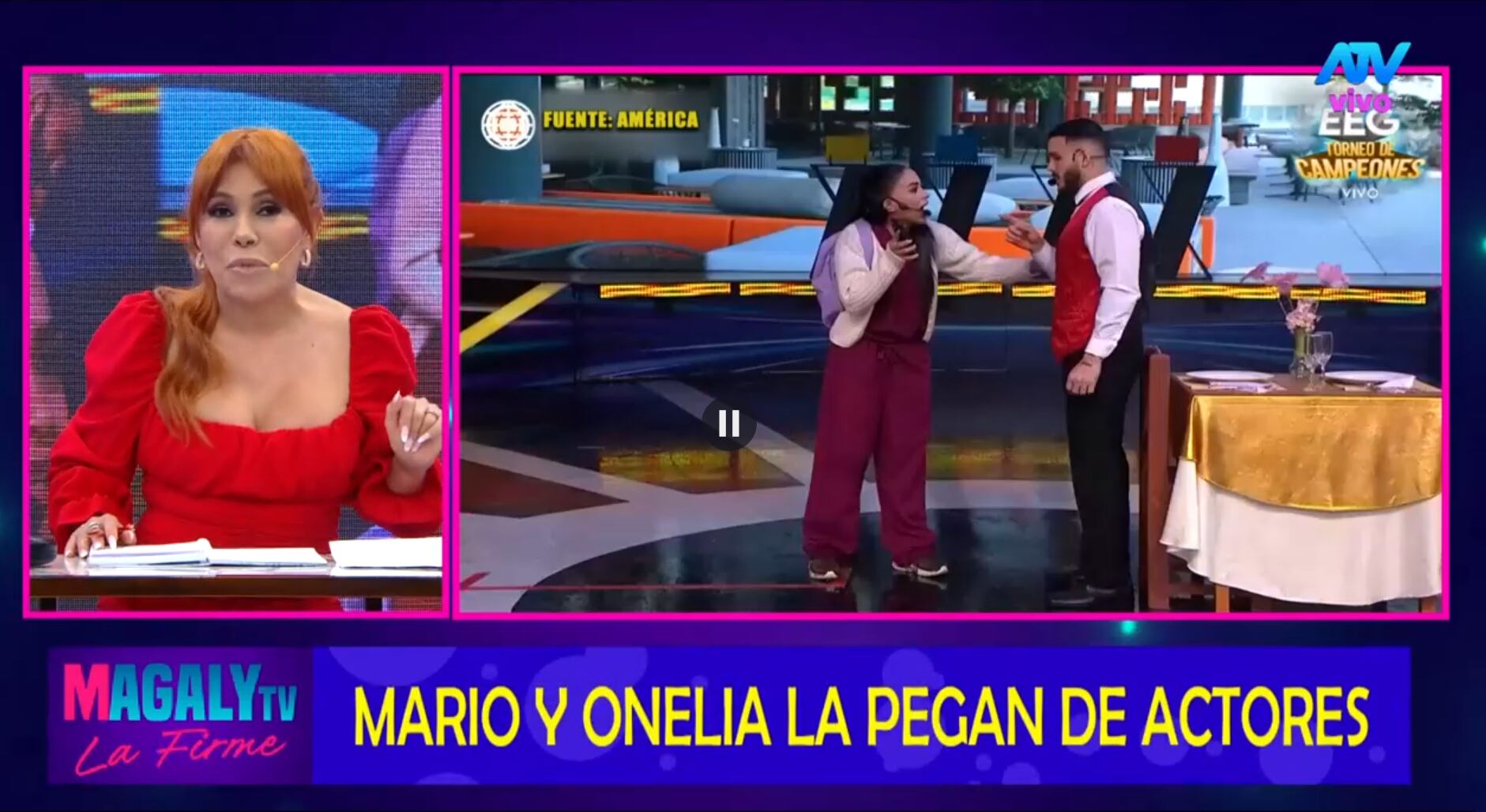 TROME - Conductora lapida a Onelia y Mario por actuación en EEG. (Foto: Magaly ATV)