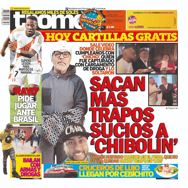 Portada impresa de Trome del lunes 14 de octubre de 2024
