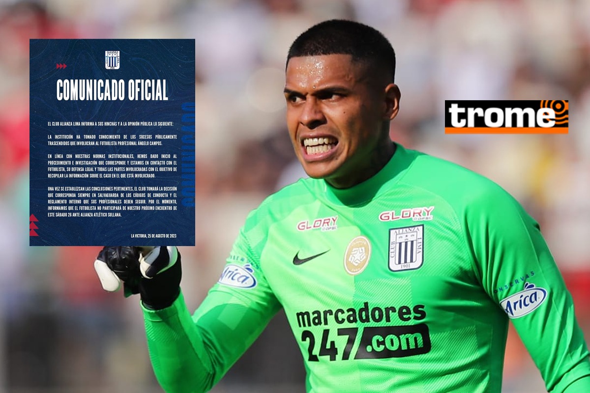 Alianza Lima envió comunicado en donde detalla que acciones tomarán contra Ángelo Campos, tras ser detenido por una denuncia que tiene por agresión física.